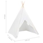 vidaXL Detský stan típí s taškou biely 120x120x150 cm polyesterový – Obrázok 8