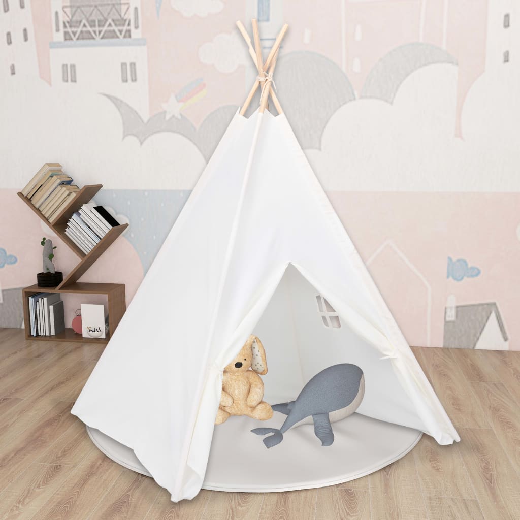 VXL8720286162361_m_en_hd_1.jpg vidaXL Detský stan típí s taškou biely 120x120x150 cm polyesterový – Obrázok 1