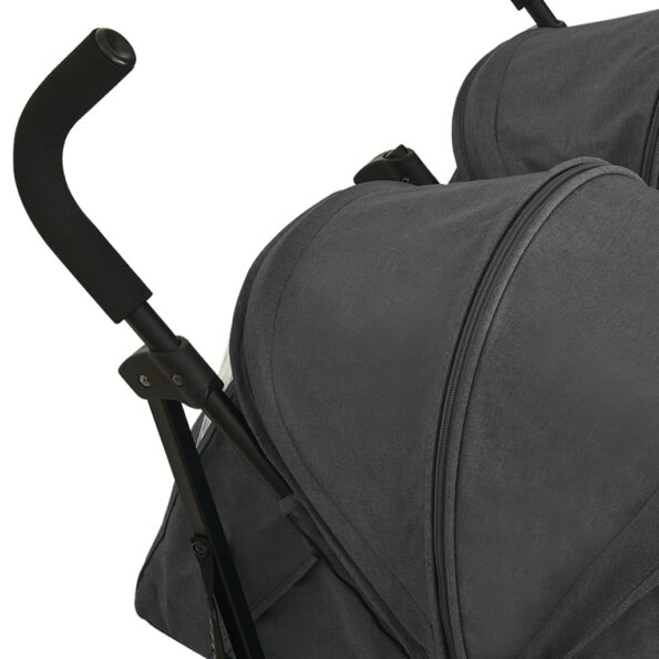 vidaXL Kočík pre dvojičky antracitový oceľový – Obrázok 10
