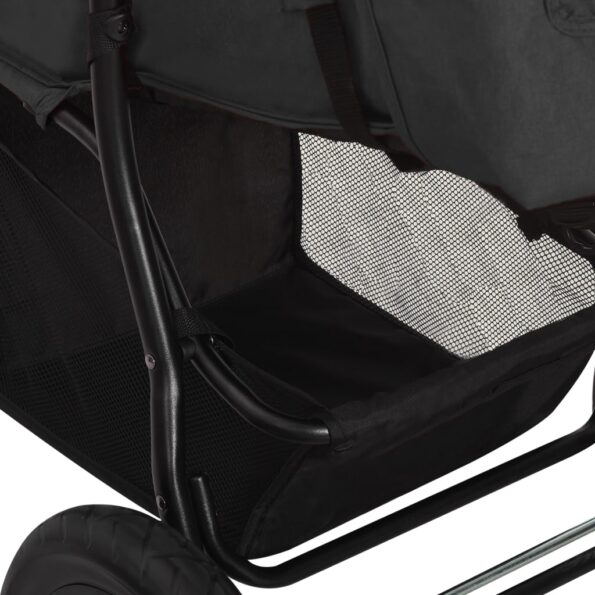 vidaXL Detský kočík antracitový oceľový – Obrázok 9