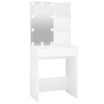 vidaXL Toaletný stolík s LED biely 60x40x140 cm – Obrázok 2