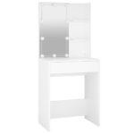 vidaXL Toaletný stolík s LED biely 60x40x140 cm – Obrázok 3