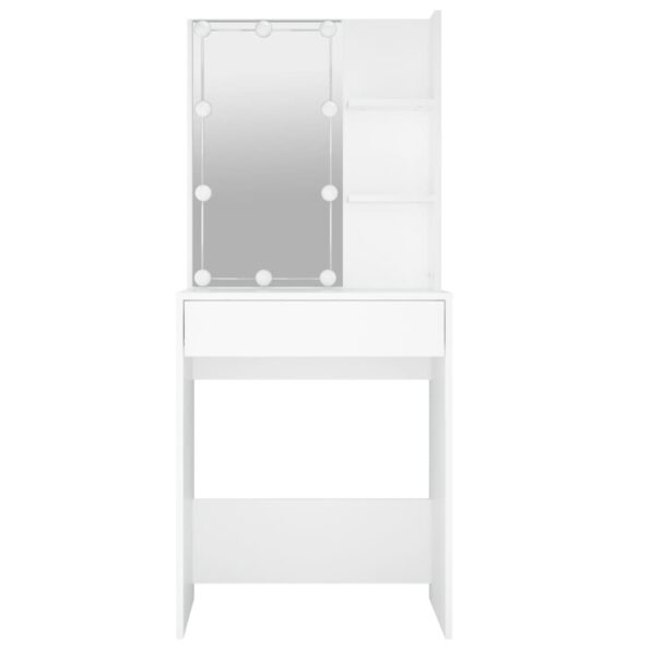 vidaXL Toaletný stolík s LED biely 60x40x140 cm – Obrázok 5