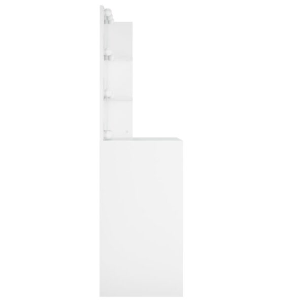 vidaXL Toaletný stolík s LED biely 60x40x140 cm – Obrázok 6