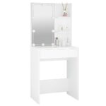vidaXL Toaletný stolík s LED biely 60x40x140 cm – Obrázok 11