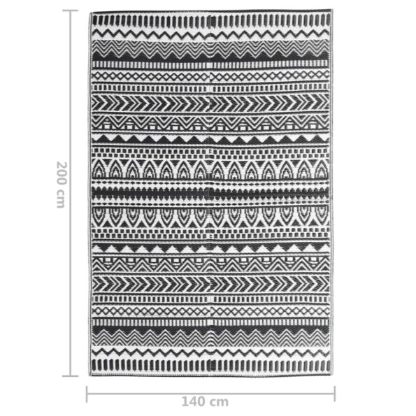 vidaXL Vonkajší koberec ARAKIL čierny 140x200 cm PP – Obrázok 7