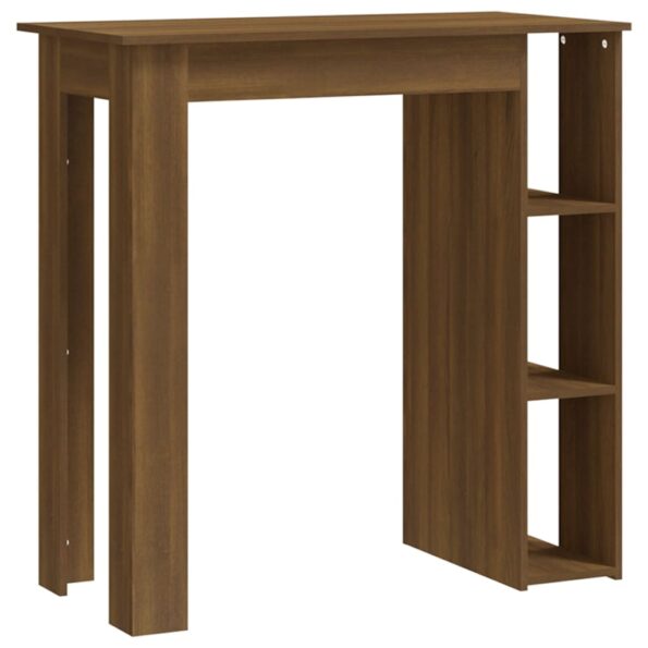 vidaXL Barový stôl+polica, hnedý dub 102x50x103,5 cm, kompozitné drevo – Obrázok 2