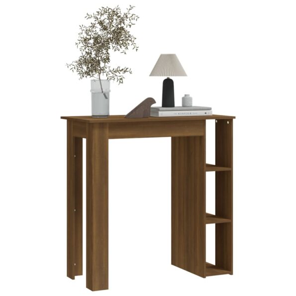 vidaXL Barový stôl+polica, hnedý dub 102x50x103,5 cm, kompozitné drevo – Obrázok 3