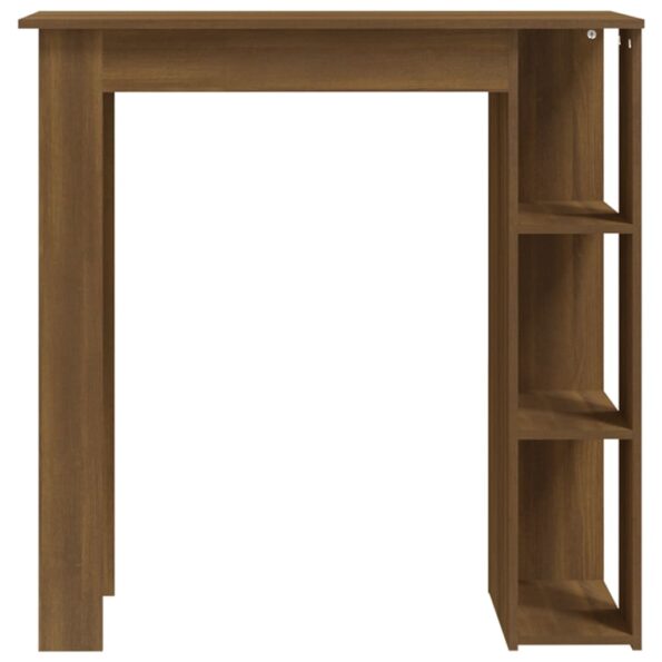vidaXL Barový stôl+polica, hnedý dub 102x50x103,5 cm, kompozitné drevo – Obrázok 5