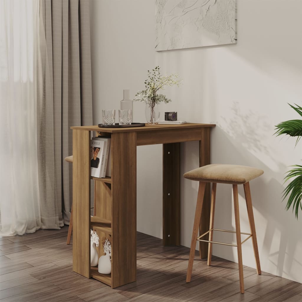 VXL8720286836491_m_en_hd_1.jpg vidaXL Barový stôl+polica, hnedý dub 102x50x103,5 cm, kompozitné drevo – Obrázok 1