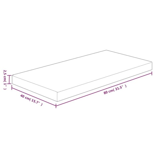 vidaXL Kúpeľňová doska bledohnedá 80x40x2,5 cm ošetrený masív – Obrázok 4