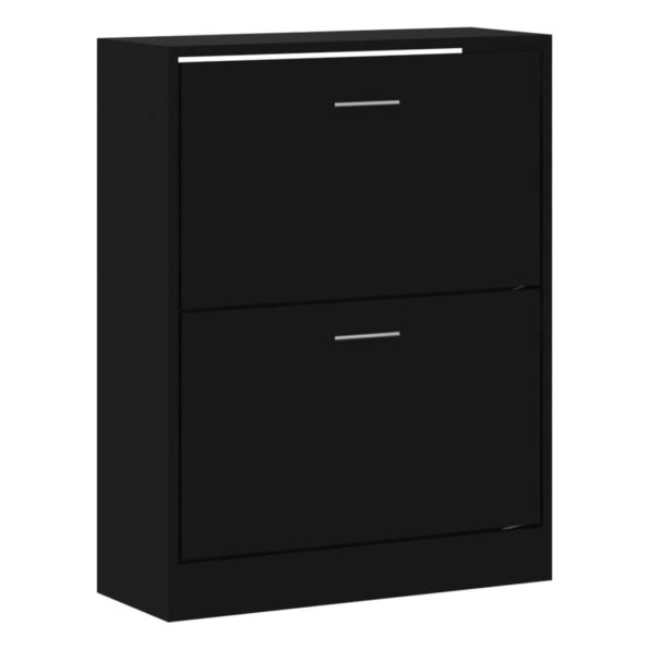 vidaXL Botník čierny 63x24x81 cm spracované drevo – Obrázok 3