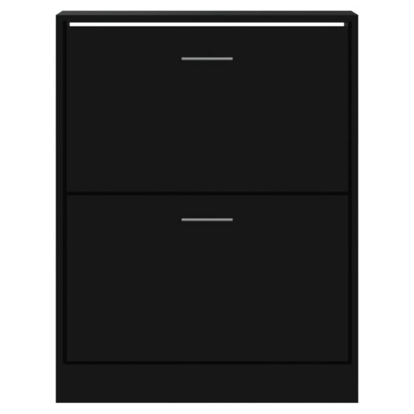 vidaXL Botník čierny 63x24x81 cm spracované drevo – Obrázok 4