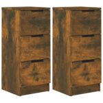 vidaXL Komody 2 ks dymový dub 30x30x70 cm spracované drevo – Obrázok 2
