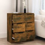 vidaXL Komody 2 ks dymový dub 30x30x70 cm spracované drevo – Obrázok 3