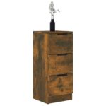 vidaXL Komody 2 ks dymový dub 30x30x70 cm spracované drevo – Obrázok 4