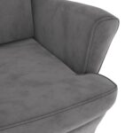 vidaXL Kreslo wingback s podnožkou bledosivé zamatové – Obrázok 7