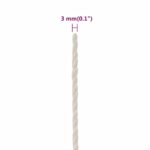 vidaXL Pracovné lano biele 3 mm 50 m polypropylén – Obrázok 6