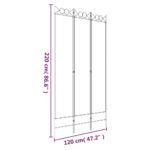 vidaXL 3-panelový paraván biely 120x200 cm látkový – Obrázok 8