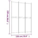 vidaXL 3-panelový paraván biely 150x220 cm látkový – Obrázok 8