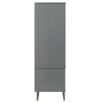 vidaXL Šatník MOLDE, sivý 90x55x175 cm, borovicový masív – Obrázok 6