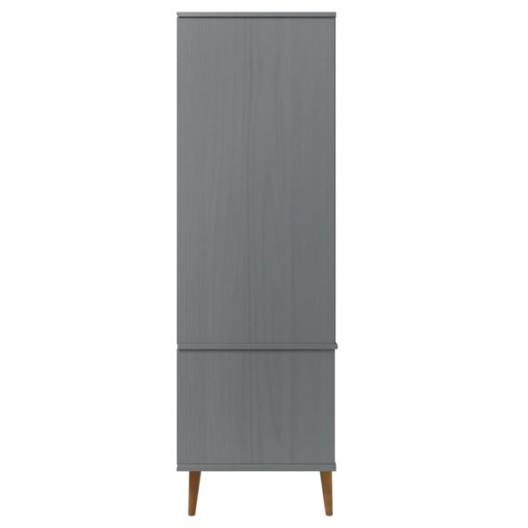 vidaXL Šatník MOLDE, sivý 90x55x175 cm, borovicový masív – Obrázok 6