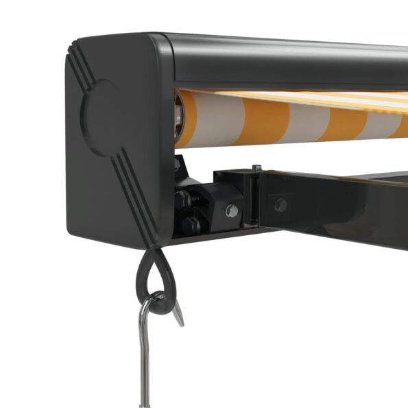 vidaXL Zaťahovacia markíza žltá a biela 3,5x2,5 m látka a hliník – Obrázok 7