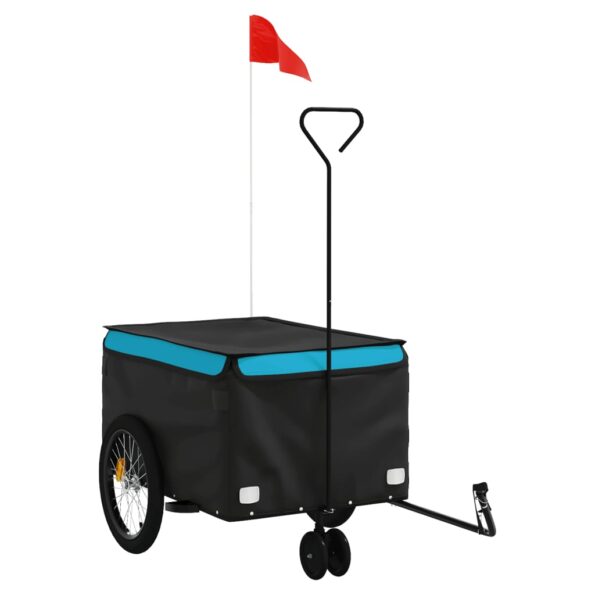 vidaXL Vozík za bicykel, čierno modrý 30 kg, železo – Obrázok 2