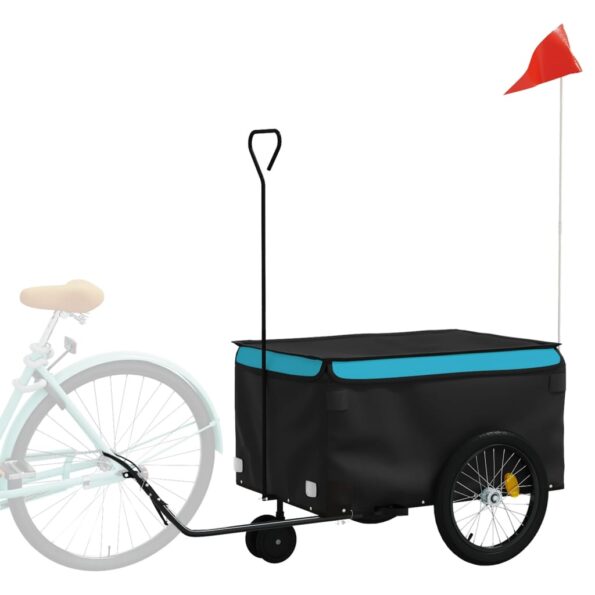 vidaXL Vozík za bicykel, čierno modrý 30 kg, železo – Obrázok 3