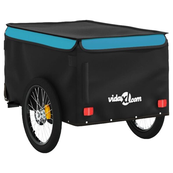 vidaXL Vozík za bicykel, čierno modrý 30 kg, železo – Obrázok 8