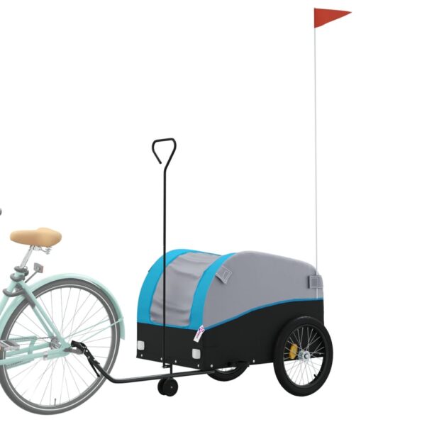 vidaXL Vozík za bicykel, čierno modrý 45 kg, železo – Obrázok 3