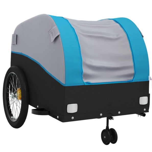 vidaXL Vozík za bicykel, čierno modrý 45 kg, železo – Obrázok 4