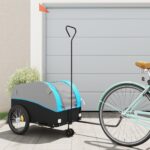 vidaXL Vozík za bicykel, čierno modrý 45 kg, železo