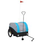 vidaXL Vozík za bicykel, čierno modrý 45 kg, železo – Obrázok 2