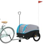 vidaXL Vozík za bicykel, čierno modrý 45 kg, železo – Obrázok 3
