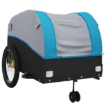 vidaXL Vozík za bicykel, čierno modrý 45 kg, železo – Obrázok 4