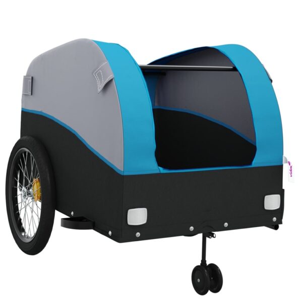 vidaXL Vozík za bicykel, čierno modrý 45 kg, železo – Obrázok 5