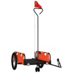 vidaXL Príves na bicykel, oranžový, oxfordská látka, železo – Obrázok 2