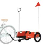 vidaXL Príves na bicykel, oranžový, oxfordská látka, železo – Obrázok 3