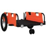 vidaXL Príves na bicykel, oranžový, oxfordská látka, železo – Obrázok 4