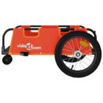 vidaXL Príves na bicykel, oranžový, oxfordská látka, železo – Obrázok 6