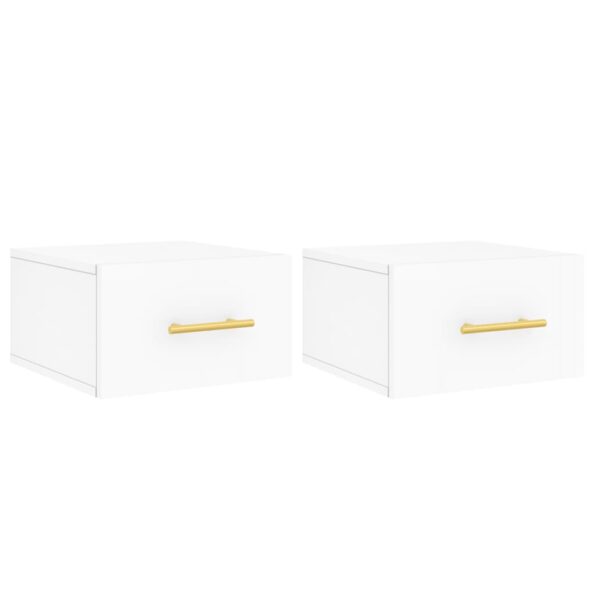 vidaXL Nástenné nočné stolíky 2 ks biele 35x35x20 cm – Obrázok 2