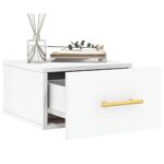 vidaXL Nástenné nočné stolíky 2 ks biele 35x35x20 cm – Obrázok 4