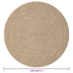 vidaXL Koberec ZIZUR 120 cm, jutový vzhľad, interiér a exteriér – Obrázok 7