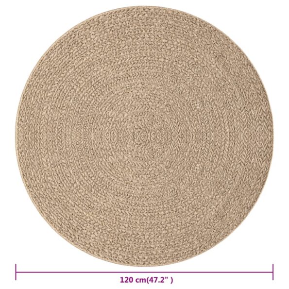 vidaXL Koberec ZIZUR 120 cm, jutový vzhľad, interiér a exteriér – Obrázok 7