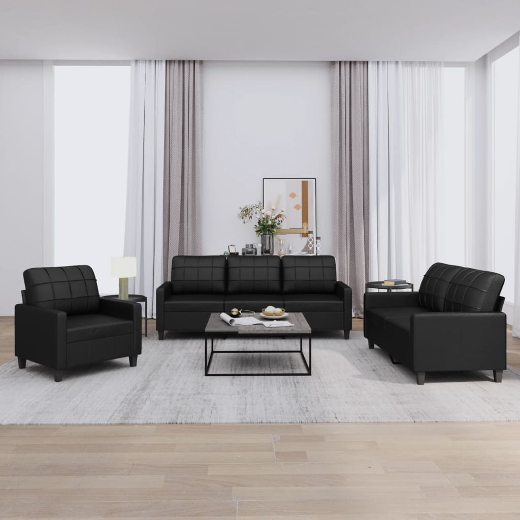 VXL8721012063051_m_en_hd_1.jpg vidaXL 3-miestna pohovka s vankúšmi čierna umelá koža – Obrázok 1