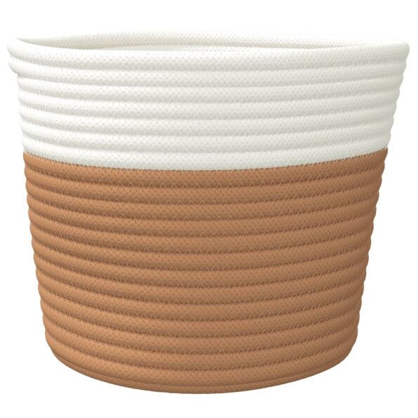 vidaXL Úložné koše 2 ks hnedé a biele Ø24x18 cm bavlna – Obrázok 5