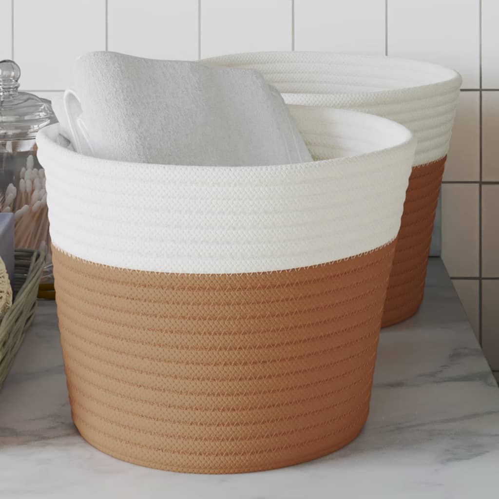 VXL8721012086708_m_en_hd_1.jpg vidaXL Úložné koše 2 ks hnedé a biele Ø24x18 cm bavlna – Obrázok 1