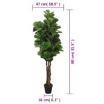 vidaXL Umelý figovník 96 listov 80 cm zelený – Obrázok 5