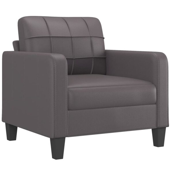 vidaXL Kreslo sivé 60 cm umelá koža – Obrázok 2